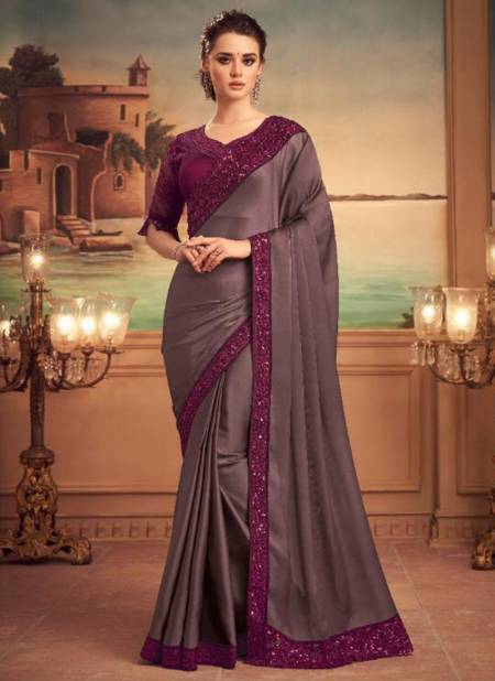Purple TFH SILVER SCREEN 15th EDITION Fancy Heavy Party Wear Mix Silk Stylish Designer Saree Collection 25018